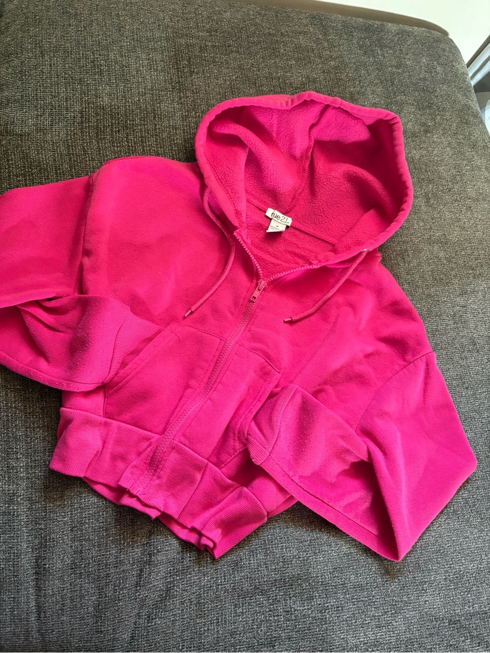 Rue21 Girls' Hot Pink Hooded Zip-Up Jacket